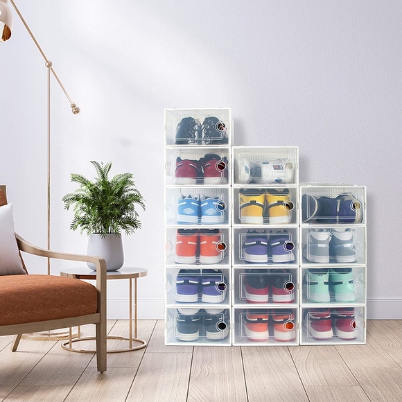 Hrrsaki Other - 15  Pack Stackable Shoe Organizer Front Opening Lids, Ventilation & Dust-Proof